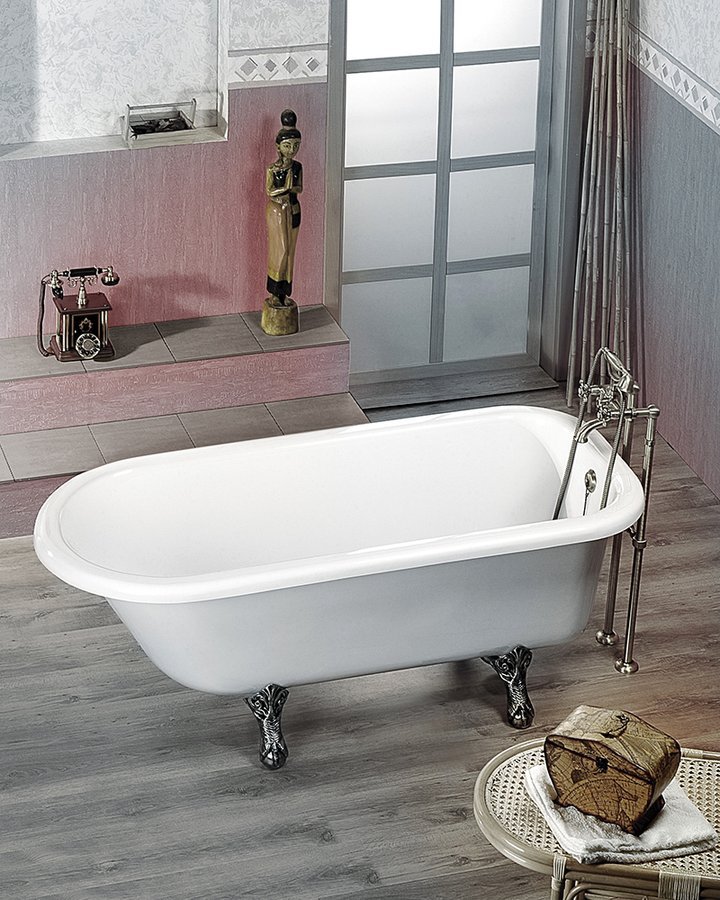 FOXTROT volně stojící vana 170x75x64cm, nohy chrom mat, bílá